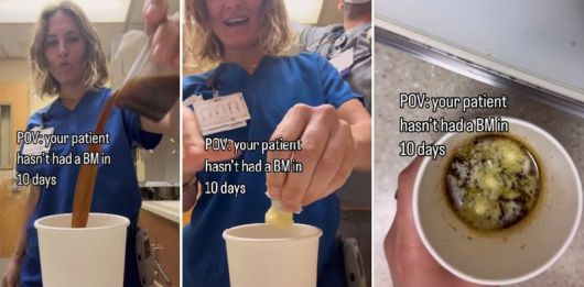 최근 SNS에서 '궁극의 배변 해결 음료'로 화제를 모으고 있는 버터와 프룬(말린 서양자두)을 혼합한 음료의 제조 과정. 출처=인스타그램 갈무리, 뉴욕포스트