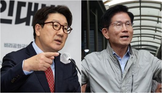 국민의힘 권성동 국민의힘 원내대표(왼쪽), 김문수 대선 후보 /연합뉴스