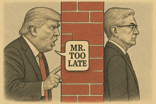 도널드 트럼프 미국 대통령이 8일(현지시간) 제롬 파월 연방준비제도(연준·Fed) 의장의 기준 금리 동결을 다시 비난했다. 이미지=챗GPT '이미지젠' 생성