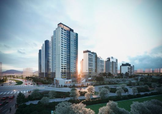 경기도 화성시 '동탄 포레파크 자연& 푸르지오' 야경 투시도. 대우건설 제공