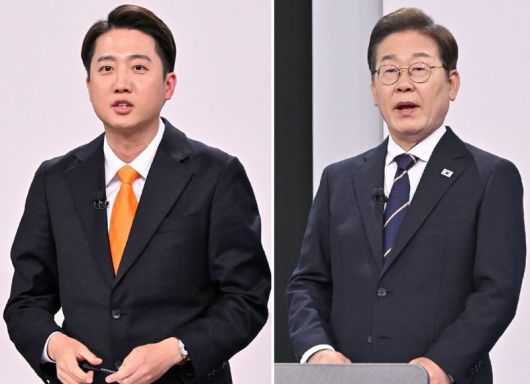 이준석 개혁신당 대선후보가 18일 서울 마포구 SBS프리즘타워에서 열린 중앙선거방송토론위원회 주관 제21대 대통령선거 후보자토론회에서 발언하고 있다.