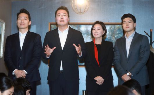 왼쪽부터 이기인, 천하람, 허은아, 김용태 2023.2.12/뉴스1