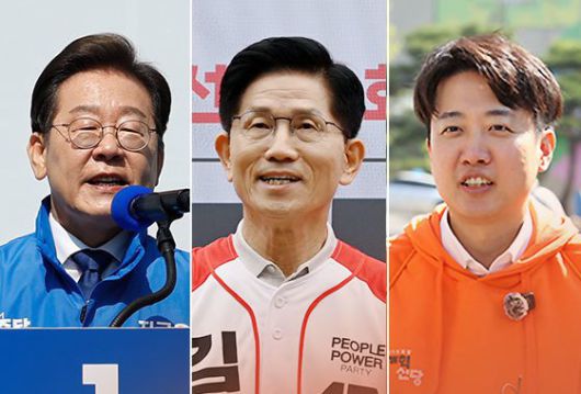 왼쪽부터 이재명 더불어민주당, 김문수 국민의힘, 이준석 개혁신당 대선후보. 사진=뉴스1