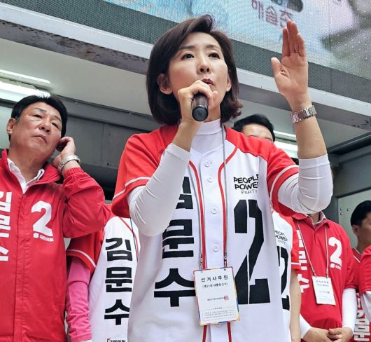 나경원 국민의힘 중앙선거대책위원회 공동선대위원장이 지난 25일 대구 동성로에서 열린 김문수 후보 집중 유세에서 발언하고 있다. /사진=뉴스1