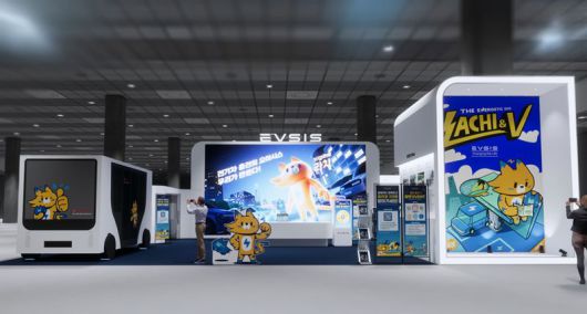 EV트렌드코리아 2025에 참가하는 EVSIS의 부스. 롯데이노베이트 제공