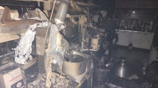 지난 4일 오후 9시52분께 대전시 유성구 카이스트 생명화학공학동 5층에서 폭발 후 화재사고가 난 현장 모습. /사진=대전유성소방서 제공, 뉴시스