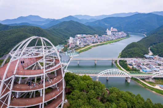 만천하 스카이워크서 바라본 단양 시내 전경