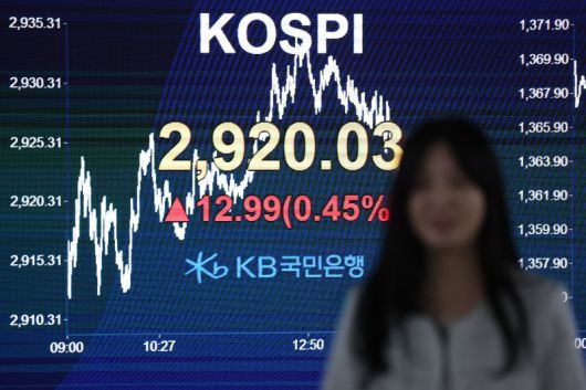 12일 오후 서울 여의도 KB국민은행 스마트딜링룸에서 딜러들이 업무를 보고 있다. 뉴시