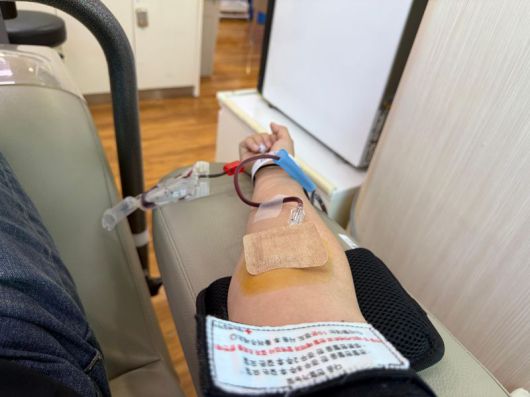 서울 신논현역 인근 '헌혈의집 강남센터'에서 헌혈하는 모습. 사진=이현정 수습기자