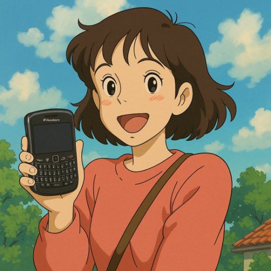 미국에서 젠지 세대를 중심으로 퇴출된 블랙베리 휴대폰이 인기를 끌고 있다. 이미지=챗GPT '이미지 젠' 생성