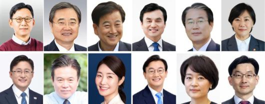 이재명 대통령이 23일 11개 부처 장관 후보자를 지명했다. 대통령실은 과학기술정보신부 장관 후보자에 배경훈(윗줄 왼쪽부터) LG AI연구원장, 외교부 장관 후보자에 조현 전 외교부 차관, 통일부 장관 후보자에 정동영 더불어민주당 의원, 국방부 장관 후보자에 안규백 더불어민주당 의원, 국가보훈부 장관 후보자에 권오을 전 의원을 지명, 농림축산식품부 장관은 송미령 현 장관을 유임, 환경부 장관 후보자에 김성환(아랫줄 왼쪽부터) 더불어민주당 의원, 고용노동부 장관 후보자에 김영훈 한국철도공사 기관사, 여성가족부 장관 후보자에 강선우 더불어민주당 의원, 해양수산부 장관 후보자에 전재수 더불어민주당 의원, 중소벤처기업부 장관 후보자에 한성숙 전 네이버 대표를 지명, 국무조정실장에는 윤창렬 LG글로벌 전략개발원장을 임명했다고 밝혔다. (사진=대통령실 제공) /사진=뉴시스화상