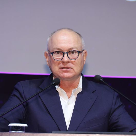 히스 호글런드 비아 라이센싱(Via Licensing) 대표가 24일 파이낸셜뉴스와 특허청이 서울 중구 웨스틴조선호텔에서 공동 주최한 제15회 국제지식재산보호컨퍼런스에서 기조연설을 하고 있다. 사진=서동일 기자