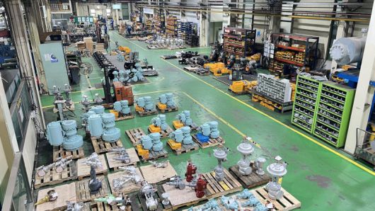 부산 강서구에 위치한 엠티에이치콘트롤밸브의 생산현장                                       엠티에이치콘트롤밸브의 수소 충전소 초고압 컨트롤 밸브 중소벤처기업진흥공단 제공