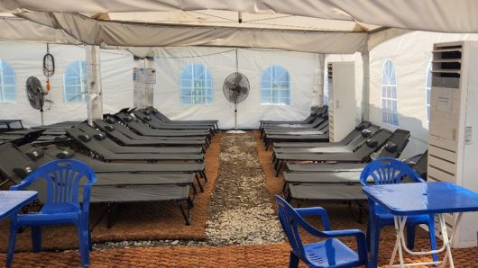 공사 현장 내 설치된 휴게 공간 모습. DL건설 제공