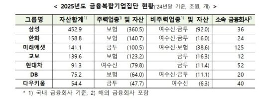 2025년도 금융복합기업집단. (사진=금융위원회 제공) photo@newsis.com *재판매 및 DB 금지 /사진=뉴시스