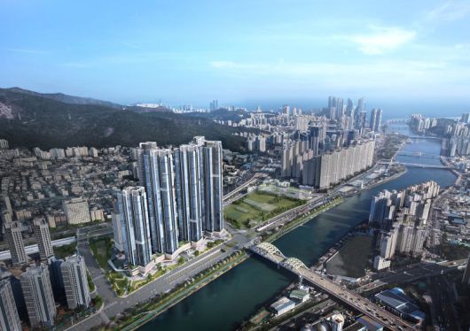 부산 해운대구 재송동 '르엘 리버파크 센텀' 조감도 롯데건설 제공