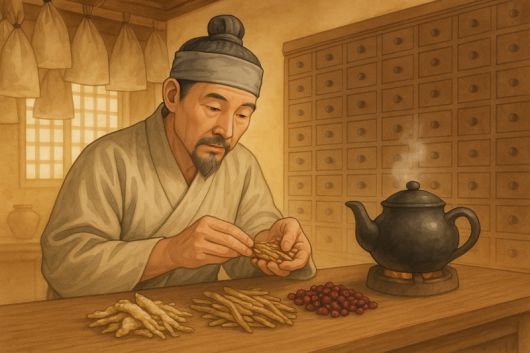 예로부터 조상들은 무더운 여름철, 생맥산(生脈散)으로 건강을 지켰다. 땀으로 진액이 빠져나가 쉽게 허해지는 여름철이야말로, 적절한 기(氣)를 보하는 처방이 필요한 때이다. 챗GPT에 의한 AI생성 이미지.