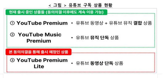 유튜브 프리미엄라이트. 공정위