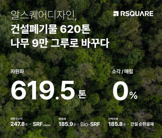 알스퀘어가 올해 상반기 동안 총 619.5톤의 건설폐기물을 자원화 처리했다. 알스퀘어 제공