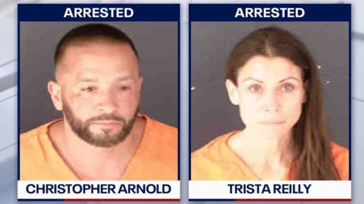 [뉴시스] 크리스토퍼 아놀드와 트리스타 라일리의 머그샷. (사진=새러소타 카운티 교도소) 2025.07.24 /사진=뉴시스