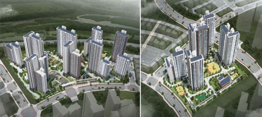 남양주진접2지구 A-1블록(왼쪽), A-4블록 단지조감도. LH 제공