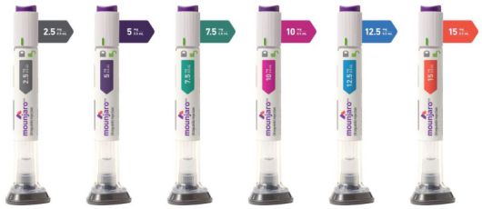 일라이 릴리가 개발한 비만·당뇨 치료제 '마운자로' 제품군. 한국릴리 제공