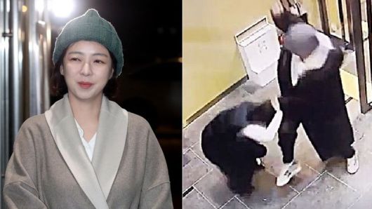 지난해 2월 2일 배현진 국민의힘 의원이 피습 사건 이후 8일 만에 공개 활동에 나선 모습(왼쪽), 피습 당시 cctv장면. 출처= 배현진 의원실, 뉴스1