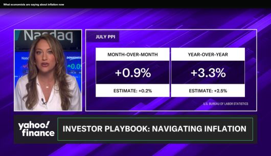 예상치를 뛰어넘은 미국 7월 생산자물가지수(PPI).미국 경제 전문 매체 야후파이낸스 캡처