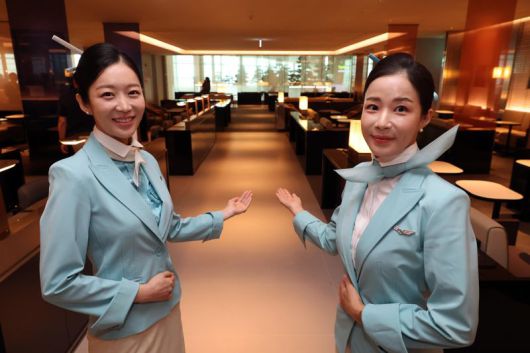 대한항공이 14일 인천국제공항 제2여객터미널에 신규 라운지 마일러 클럽을 공개하고 있다. 사진=박범준 기자