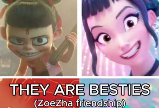 '케데헌' 캐릭터 조이와 '너자2' 주인공이 '절친'이라고 언급한 게시물. 틱톡 캡처