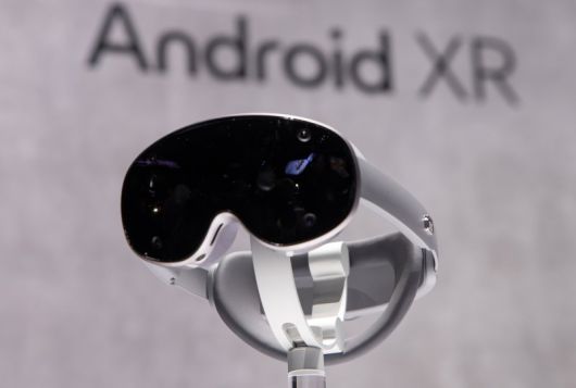 지난 1월 22일(현지시간) 미국 새너제이 SAP센터에서 열린 삼성전자 상반기 '갤럭시 언팩 2025'에 XR 기기 '프로젝트 무한'이 전시돼 있다. 삼성전자 제공. /사진=뉴스1