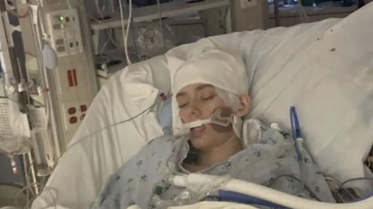 병원 입원 당시 해나 페티. 출처=뉴욕포스트