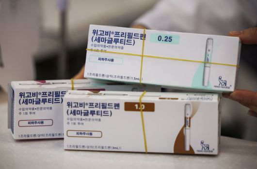 서울 한 약국에 덴마크 제약사 노보노디스크가 개발한 비만치료제 ‘위고비’가 놓여 있다. 뉴시스