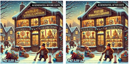 프리랜서 그래픽 디자이너인 리사 카스텐스가 AI로 생성한 이미지(왼쪽)를 고객 의뢰로 수정한 모습. 리사 가스텐스 제공. /사진=NBC뉴스