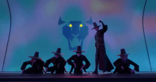 넷플릭스 애니메이션 '케이판 데몬 헌더스' 속 사자보이즈. /사진=넷플릭스 '케데헌' 화면 캡처