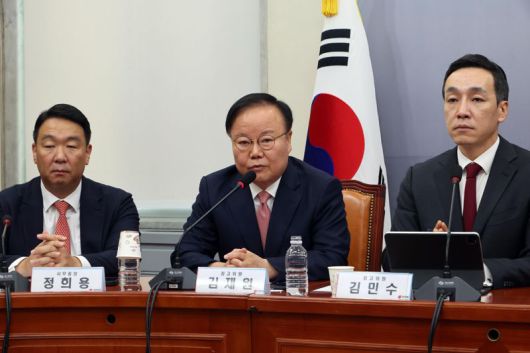 김재원 국민의힘 최고위원이 8일 서울 여의도 국회에서 열린 최고위원회의에서 발언하고 있다. 사진=박범준 기자