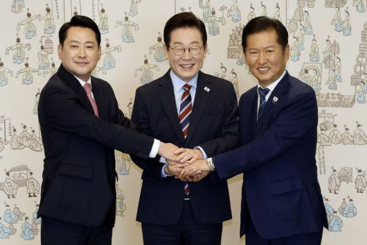 장동혁 국민의힘 신임 대표, 이재명 대통령, 정청래 의원 사진(왼쪽부터). 사진=뉴시스