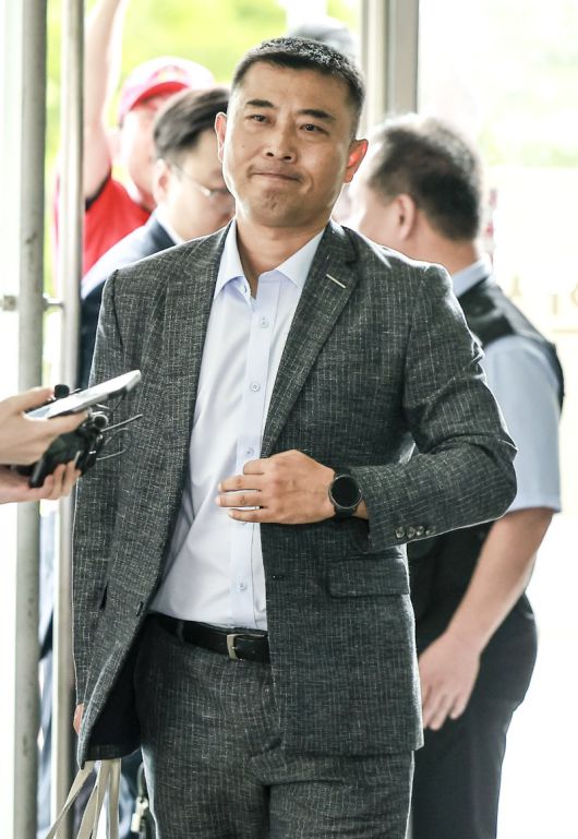 박상현 전 해병대 1사단 7여단장이 지난달 25일 서울 서초구 순직 해병특검에 조사를 받기 위해 출석하고 있다. 뉴시스