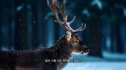 김그륜 디자이너가 가수 박혜원 뮤직비디오 '영하'에 AI로 제작해 삽입한 장면. 김그륜 유튜브 캡처