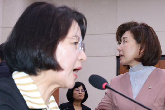 (서울=뉴스1) 신웅수 기자 = 나경원 국민의힘 의원이 22일 서울 여의도 국회 법제사법위원회에서 열린 검찰개혁 입법청문회에서 퇴장 명령을 한 추미애 위원장에게 항의하고 있다. 2025.9.22/뉴스1 /사진=뉴스1화상