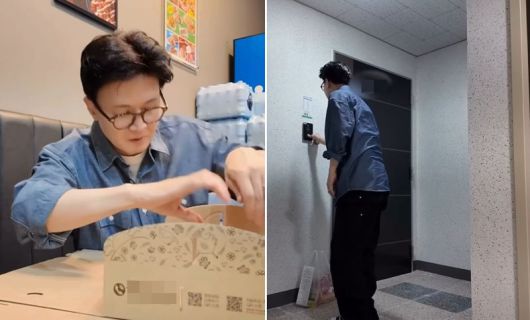 ‘전국 민심 경청’에 나선 한동훈 전 국민의힘 대표가 24일 경남 진주에서 찾은 치킨 매장에서 박스를 포장한 뒤 배달에 나선 모습을 공개했다. /사진=한동훈 인스타그램