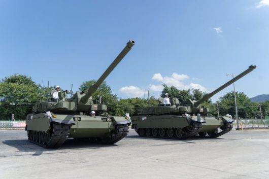 현대로템의 K2전차가 지난달 14일 경남 창원에 위치한 현대로템 방산공장에 정차해 있다. 현대로템 제공