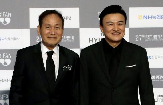 배우 안성기(왼쪽)와 박중훈. 뉴스1