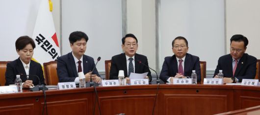 김도읍 국민의힘 정책위의장이 6일 여의도 국회에서 열린 최고위원회의에서 발언을 하고 있다. 사진=박범준 기자