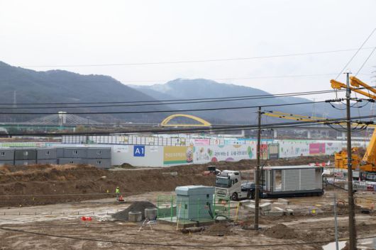 27일 오후 남양주시 진전읍 일원 남양주왕숙1 공구 조성 현장에서 작업이 진행되고 있다. 사진=공동취재단