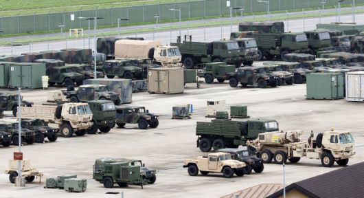 경기 평택시 주한미군기지 캠프 험프리스에 미군 차량이 세워져 있는 모습. 2025.8.26/뉴스1 ⓒ News1 김영운 기자 /사진=뉴스1