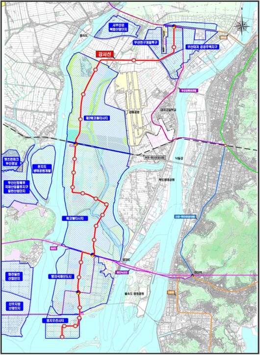 도시철도 강서선 위치도. 부산시 제공