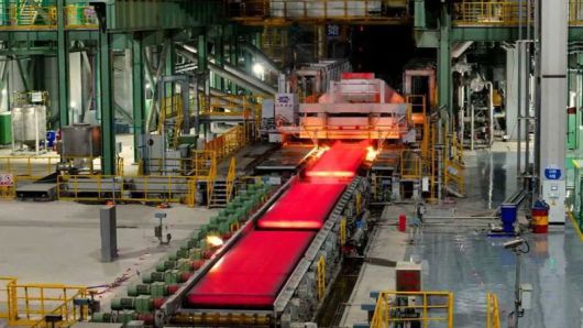 바오우가 가동에 들어간 수소환원제철 생산 라인. 중국 CCTV 캡처