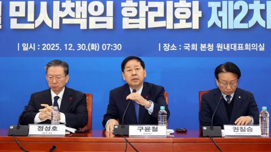 구윤철 부총리 겸 기획재정부 장관이 30일 국회에서 열린 경제형벌 민사책임 합리화 제2차 당정협의에 참석해 발언하고 있다. 사진=서동일 기자