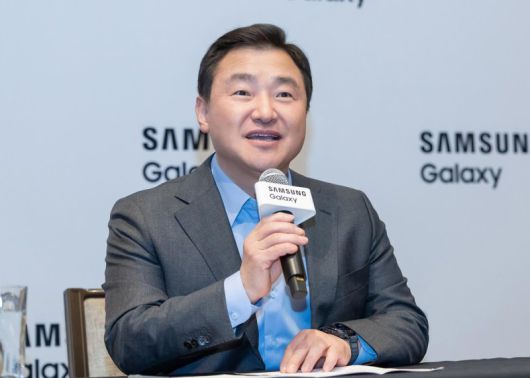 노태문 삼성전자 DX부문장 겸 MX사업부장(사장)이 지난해 7월 미국 뉴욕에서 열린 '삼성 갤럭시 언팩 2025' 행사 후 기자간담회에서 발언하고 있다. 삼성전자 제공